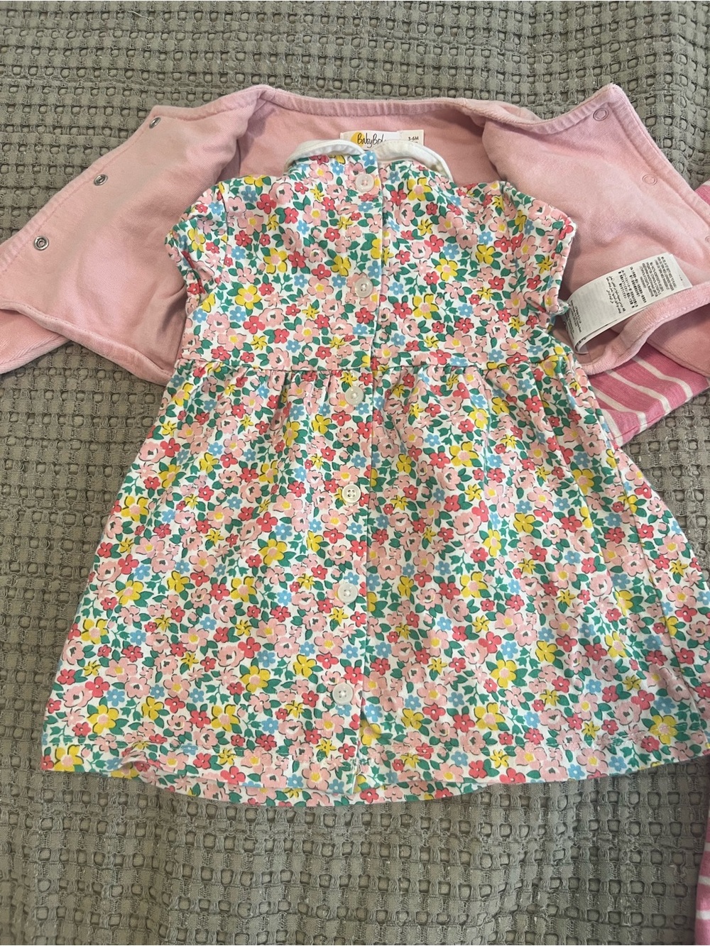 Boden Sister Matching Floral Heart Dresses 3-6M & 4-5Y - Picture 4 of 10